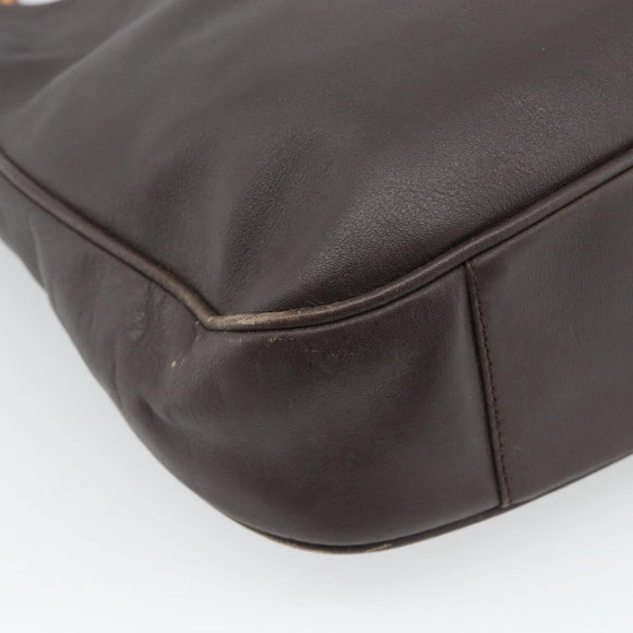 GUCCI Bamboo Shoulder Bag Leather 2way Brown Gold 001 1781 1638 Auth gh2088