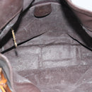 GUCCI Bamboo Shoulder Bag Leather 2way Brown Gold 001 1781 1638 Auth gh2088-10