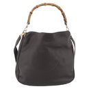 GUCCI Bamboo Shoulder Bag Leather 2way Brown Gold 001 1781 1638 Auth gh2088-13