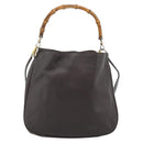 GUCCI Bamboo Shoulder Bag Leather 2way Brown Gold 001 1781 1638 Auth gh2088-2