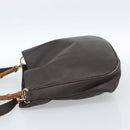 GUCCI Bamboo Shoulder Bag Leather 2way Brown Gold 001 1781 1638 Auth gh2088-4