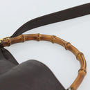 GUCCI Bamboo Shoulder Bag Leather 2way Brown Gold 001 1781 1638 Auth gh2088-14