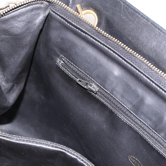 CHANEL Matelasse Chain Shoulder Bag Lamb Skin Black Gold CC Auth gh2091