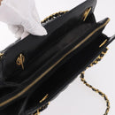 CHANEL Matelasse Chain Shoulder Bag Lamb Skin Black Gold CC Auth gh2091-6
