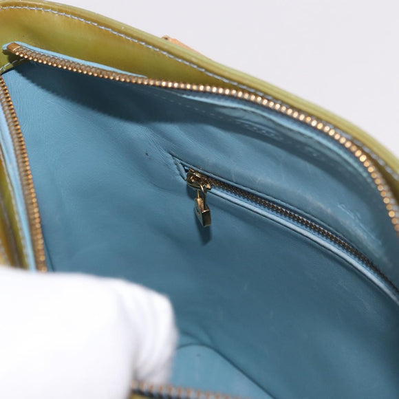 LOUIS VUITTON Monogram Vernis Houston Hand Bag Baby Blue M91005 LV Auth gh2092