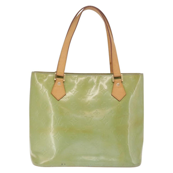 LOUIS VUITTON Monogram Vernis Houston Hand Bag Baby Blue M91005 LV Auth gh2092