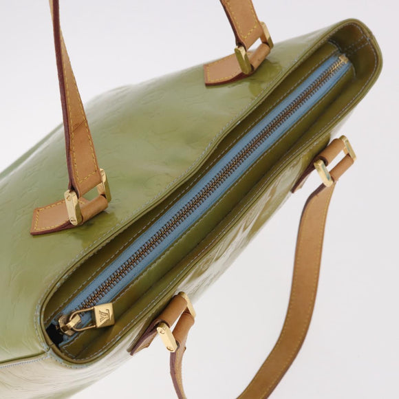 LOUIS VUITTON Monogram Vernis Houston Hand Bag Baby Blue M91005 LV Auth gh2092