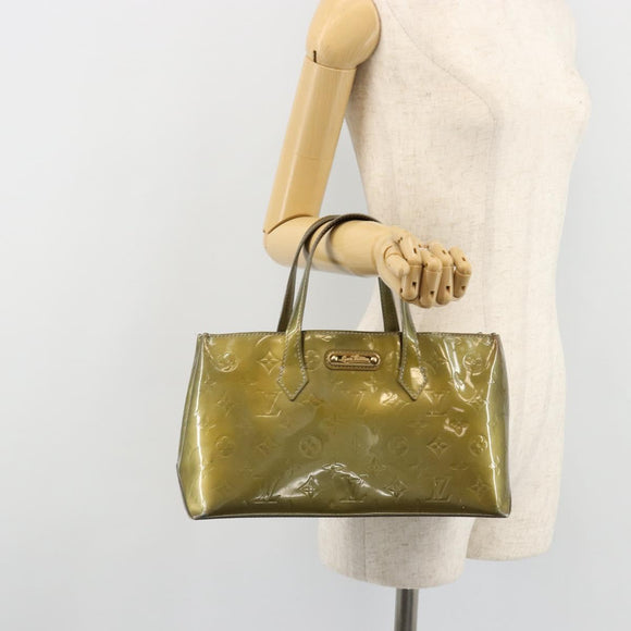 LOUIS VUITTON Monogram Vernis Wilshire PM Bag Gris Art Deco M91627 Auth gh2096
