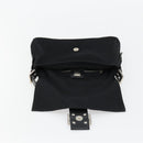 FENDI Mamma Baguette Shoulder Bag Cotton Jersey Black Silver Auth gh2097-19