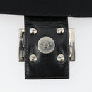 FENDI Mamma Baguette Shoulder Bag Cotton Jersey Black Silver Auth gh2097-10