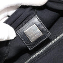 FENDI Mamma Baguette Shoulder Bag Cotton Jersey Black Silver Auth gh2097-20