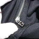 FENDI Mamma Baguette Shoulder Bag Cotton Jersey Black Silver Auth gh2097-23