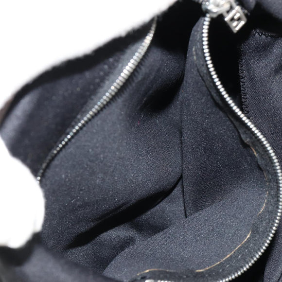 FENDI Mamma Baguette Shoulder Bag Cotton Jersey Black Silver Auth gh2097