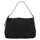 FENDI Mamma Baguette Shoulder Bag Cotton Jersey Black Silver Auth gh2097-2