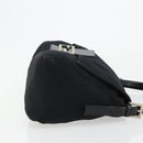 FENDI Mamma Baguette Shoulder Bag Cotton Jersey Black Silver Auth gh2097-3