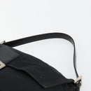 FENDI Mamma Baguette Shoulder Bag Cotton Jersey Black Silver Auth gh2097-8