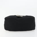 FENDI Mamma Baguette Shoulder Bag Cotton Jersey Black Silver Auth gh2097-5