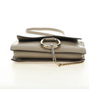 Chloe Fay Shoulder Bag Suede Beige Gold Auth gh2099-5