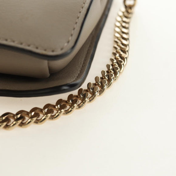Chloe Fay Shoulder Bag Suede Beige Gold Auth gh2099