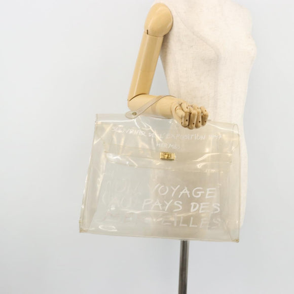 HERMES Vinyl Kelly Hand Bag Vinyl Clear Auth gh2102