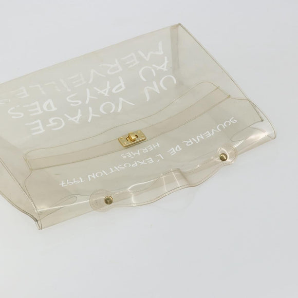 HERMES Vinyl Kelly Hand Bag Vinyl Clear Auth gh2102
