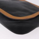 CELINE Shoulder Bag Leather Black Gold Auth gh2104-9
