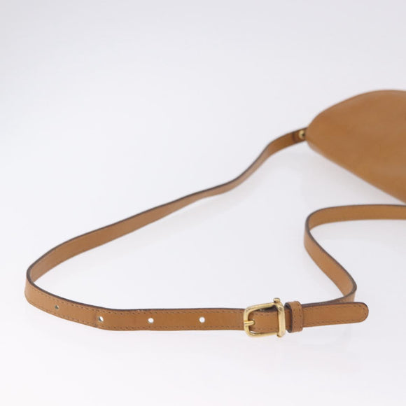 CELINE Shoulder Bag Leather Black Gold Auth gh2104