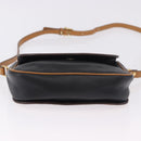 CELINE Shoulder Bag Leather Black Gold Auth gh2104-5