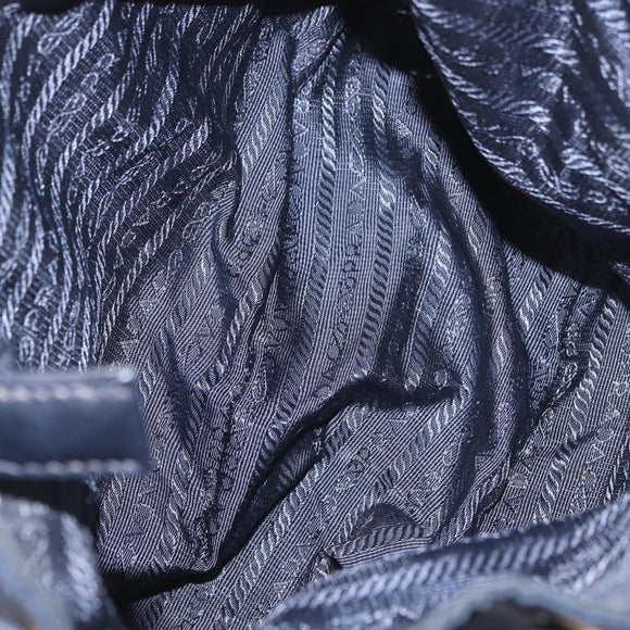 PRADA Backpack Nylon Navy Gold Auth gh2105