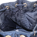 PRADA Backpack Nylon Navy Gold Auth gh2105-23