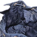 PRADA Backpack Nylon Navy Gold Auth gh2105-24