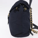 PRADA Backpack Nylon Navy Gold Auth gh2105-4
