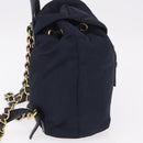 PRADA Backpack Nylon Navy Gold Auth gh2105-5