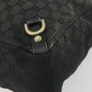 GUCCI GG Canvas Abbey Hand Bag Black Gold 141472 Auth gh2106-10