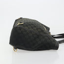 GUCCI GG Canvas Abbey Hand Bag Black Gold 141472 Auth gh2106-4