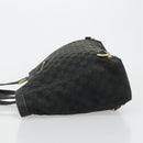 GUCCI GG Canvas Abbey Hand Bag Black Gold 141472 Auth gh2106-5