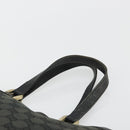 GUCCI GG Canvas Abbey Hand Bag Black Gold 141472 Auth gh2106-8