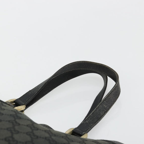 GUCCI GG Canvas Abbey Hand Bag Black Gold 141472 Auth gh2106