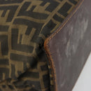 FENDI Zucca Canvas Handtas Zwart Bruin Auth gh2107-13