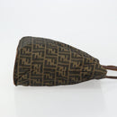 FENDI Zucca Canvas Handtas Zwart Bruin Auth gh2107-4