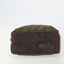 FENDI Zucca Canvas Handtas Zwart Bruin Auth gh2107-9