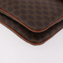 CELINE Macadam Canvas Ketten-Schultertasche PVC Leder Braun Gold Auth gh2108-16