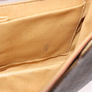 CELINE Macadam Canvas Ketten-Schultertasche PVC Leder Braun Gold Auth gh2108-22