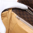 CELINE Macadam Canvas Ketten-Schultertasche PVC Leder Braun Gold Auth gh2108-24