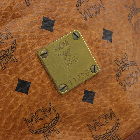 MCM Vicetos Logogram Shoulder Bag PVC Leather Brown Gold Auth gh2110