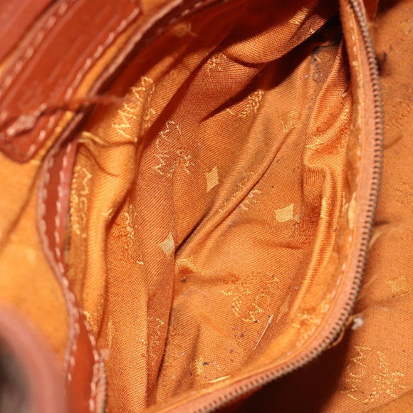 MCM Vicetos Logogram Shoulder Bag PVC Leather Brown Gold Auth gh2110