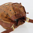 MCM Vicetos Logogram Shoulder Bag PVC Leather Brown Gold Auth gh2110-6