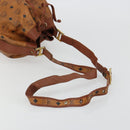 MCM Vicetos Logogram Shoulder Bag PVC Leather Brown Gold Auth gh2110-7