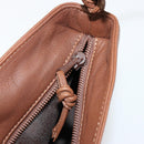 LOEWE Shoulder Bag Leather Brown Auth gh2112-10
