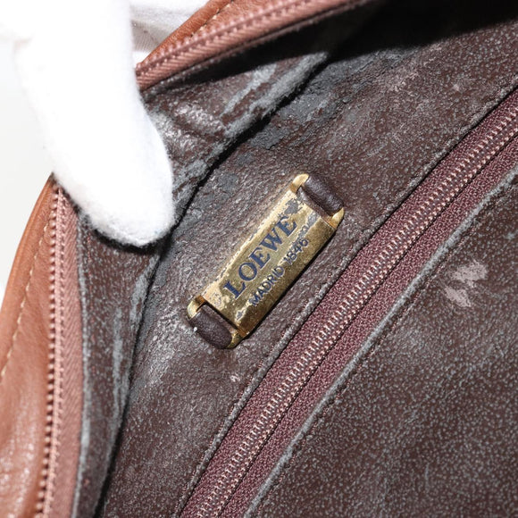 LOEWE Shoulder Bag Leather Brown Auth gh2112